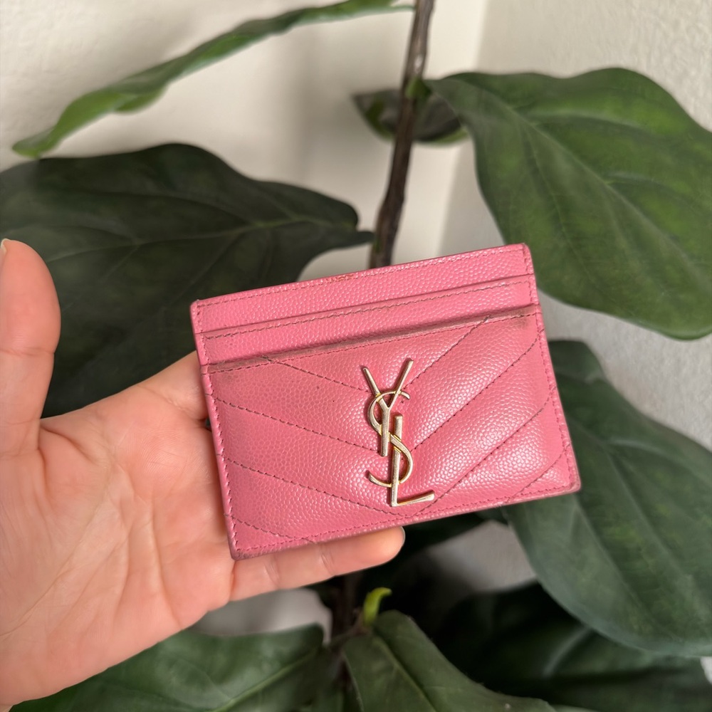 Ysl pink cardholder
